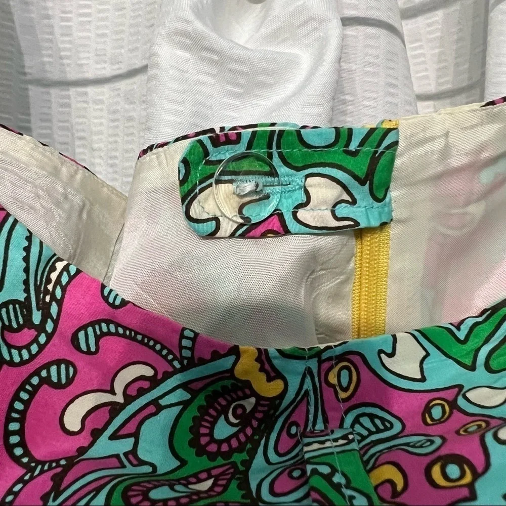 LILLY PULITZER VINTAGE SKIRT SZ.10 EUC, SILK & COTTON BLEND, FULLY LINED - Picture 7 of 8